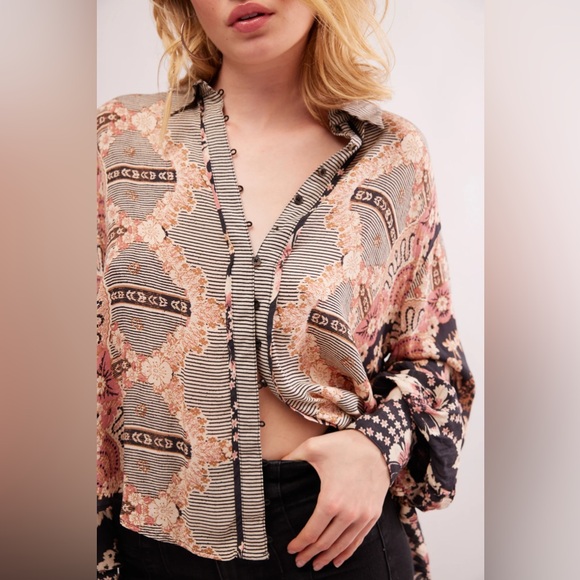 Free People Multicolor Button Down Shirt - Picture 4 of 8